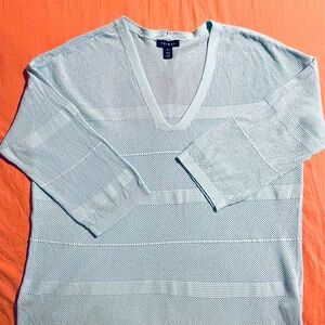 Tribal Light Blue Mesh Top